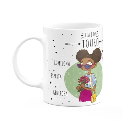 Caneca Signos Cartoon - Ela É De Touro - M2 - 325ml