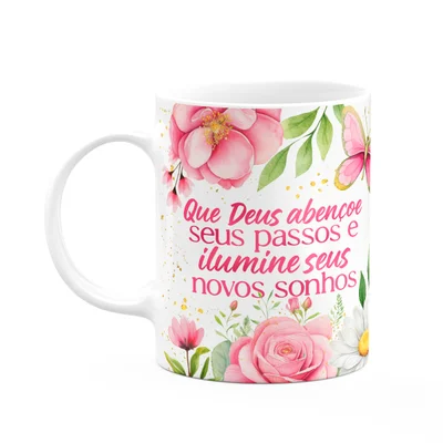 Caneca Motivação - Que Deus Abençoe Seus Passos