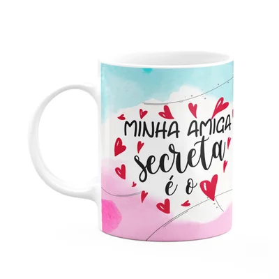 Caneca - Minha Amiga Secreta É O Meu Amor... 325ml - Branca