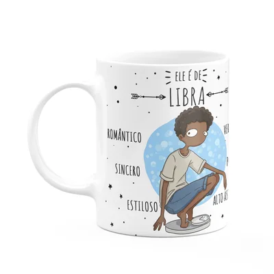 Caneca Signos Cartoon - Ele É De Libra - M2 - 325ml