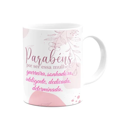 Caneca Mulheres - Guerreira, Sonhadora, Inteligente - 325ml