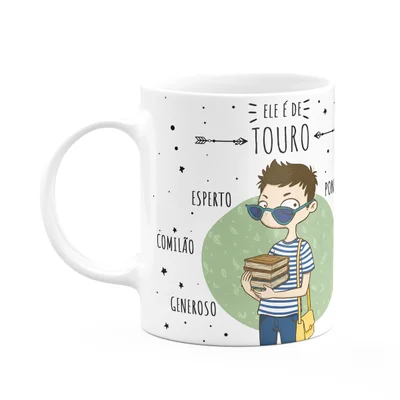 Caneca Signos Cartoon - Ele É De Touro - 325ml