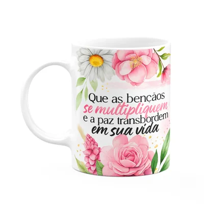 Caneca Motivação - Que As Bençãos Se Multipliquem