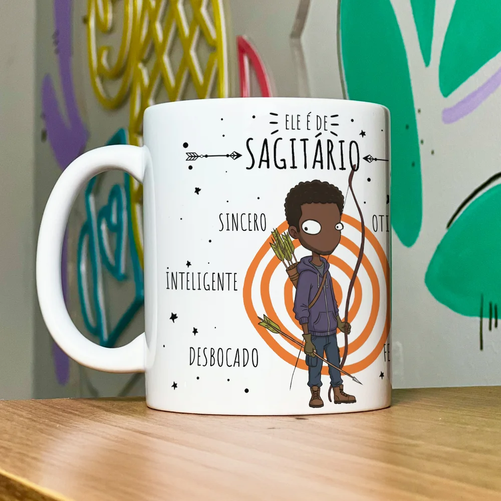 Imagem 2 de 5 do produto Caneca Signos Cartoon - Ele É De Sagitário - M2 - 325ml