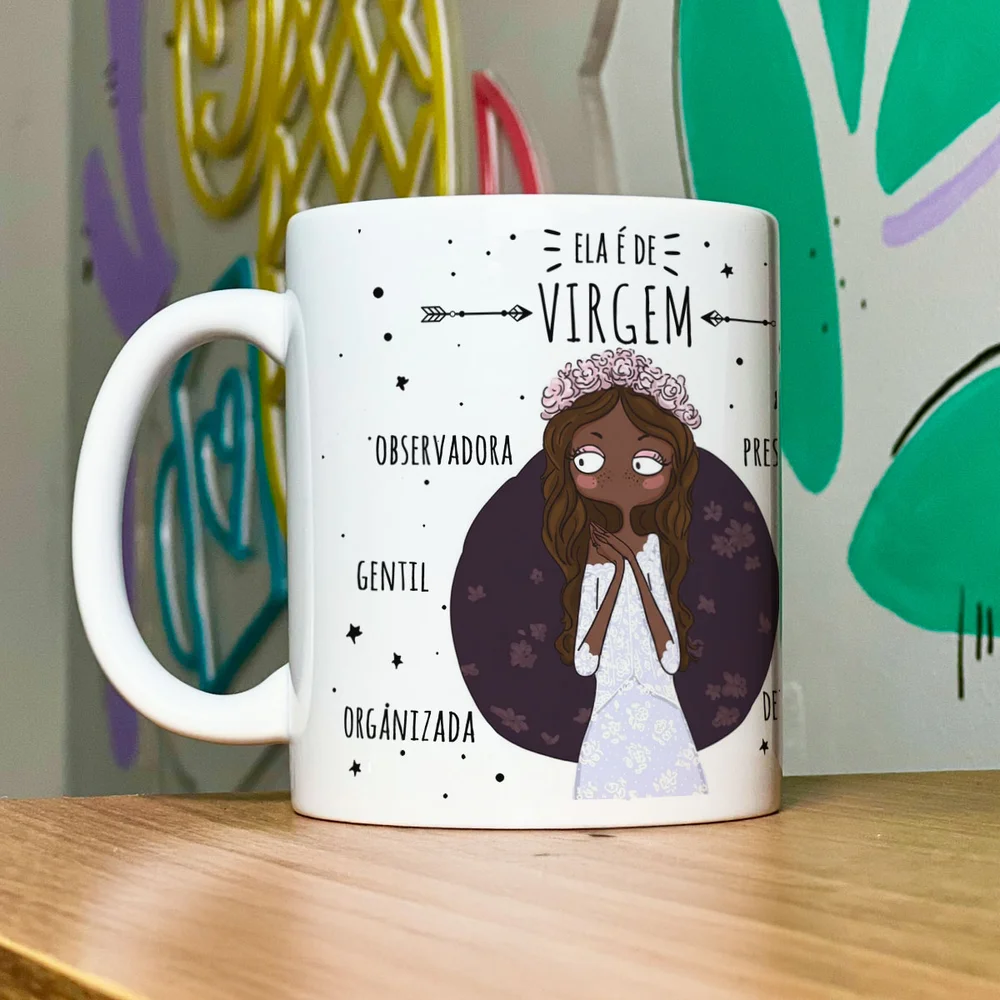 Imagem 2 de 5 do produto Caneca Signos Cartoon - Ela É De Virgem - M2 - 325ml
