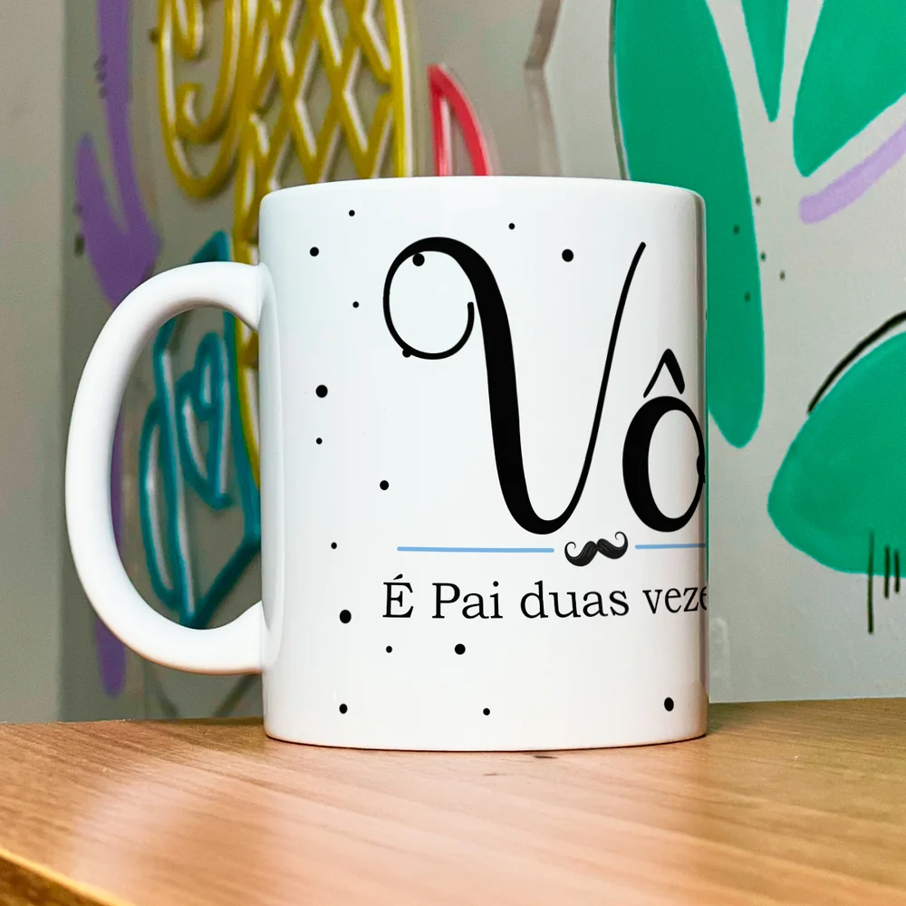 Imagem 2 de 5 do produto Caneca Minimalista Pais - Vô, É Pai Duas Vezes