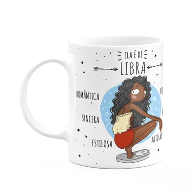 Caneca Signos Cartoon - Ela É De Libra - M2 - 325ml