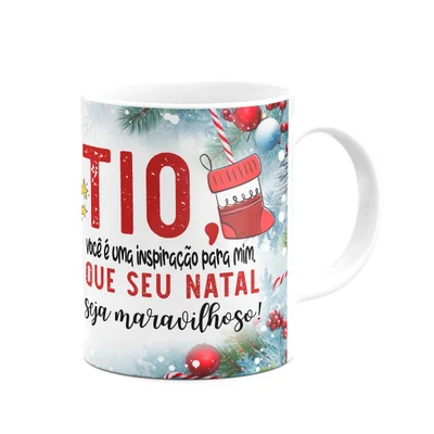 Caneca Natal Família - Feliz Natal Tio - 325ml