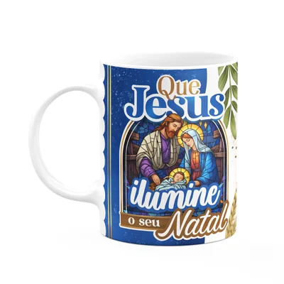 Caneca Natal De Jesus - Que Jesus Ilumine O Seu Natal - M1