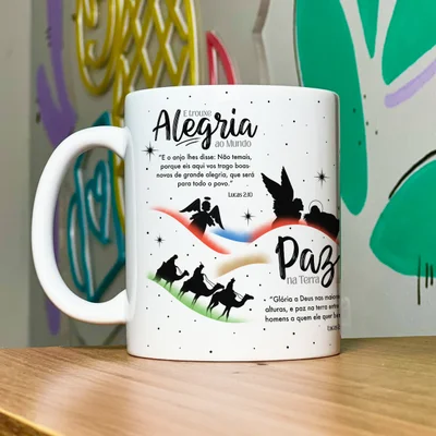 Caneca Natal Abençoado - Amor Paz Esperança Amor — foto 2