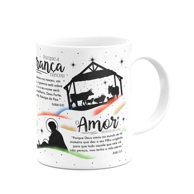 Caneca Natal Abençoado - Amor Paz Esperança Amor — foto 4