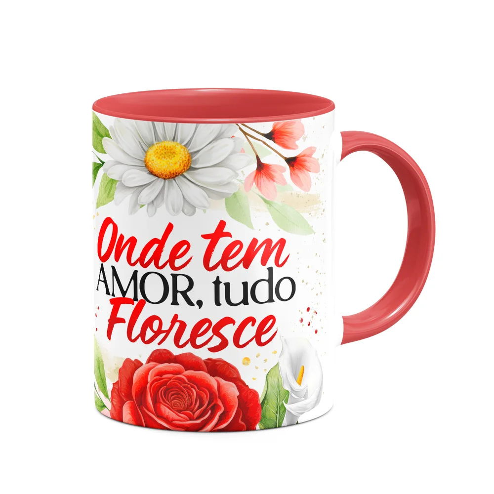 Imagem 4 de 5 do produto Caneca Motivação - Onde Tem Amor, Tudo Floresce - B-red