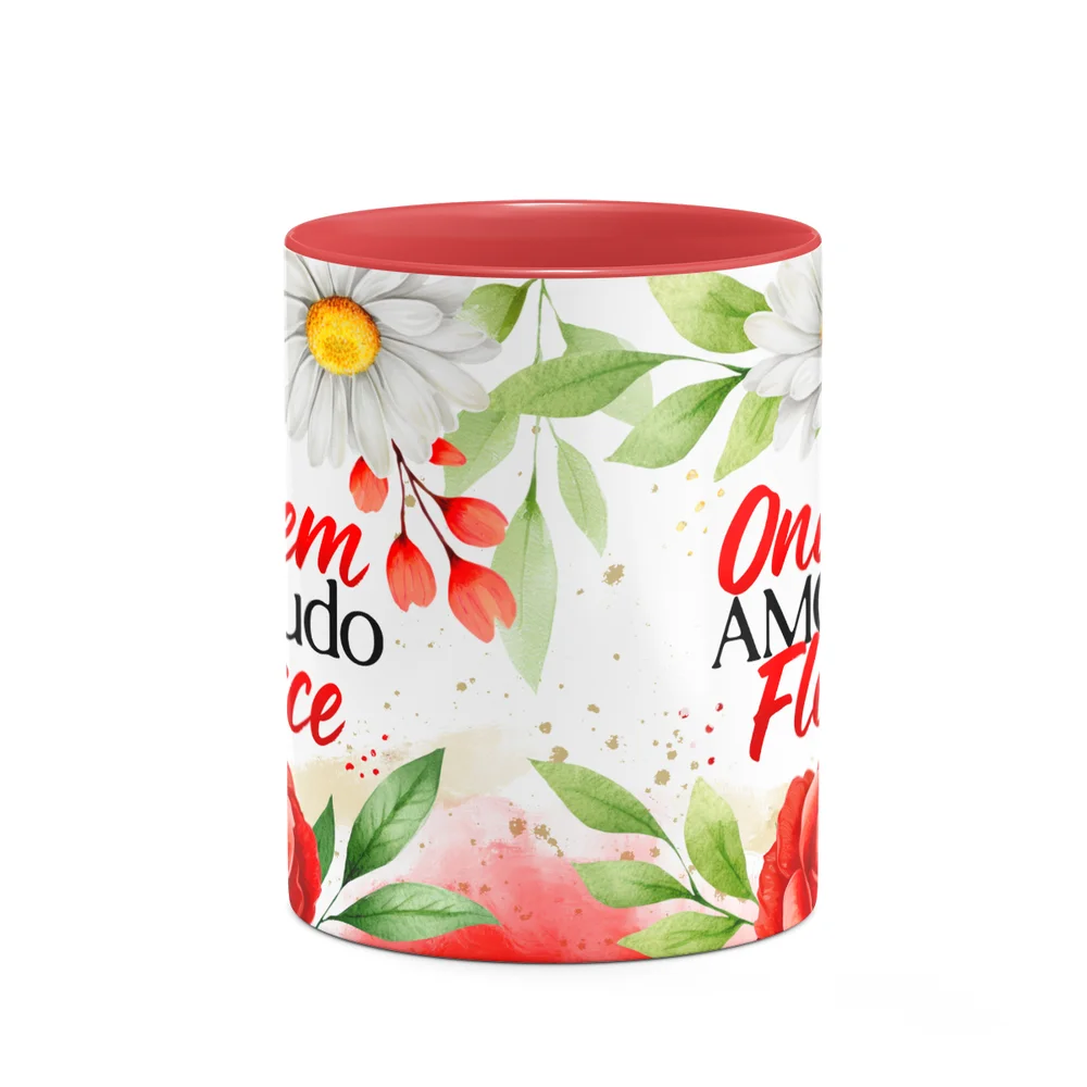 Imagem 5 de 5 do produto Caneca Motivação - Onde Tem Amor, Tudo Floresce - B-red