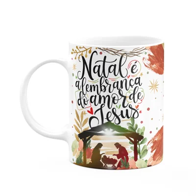 Caneca Natal Abençoado - A Lembrança Do Amor De Jesus