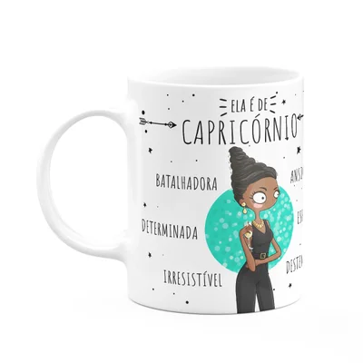 Caneca Signos Cartoon - Ela É De Capricórnio - M2 - 325ml