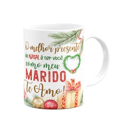 Caneca Natal Família - Feliz Natal Marido - 325ml