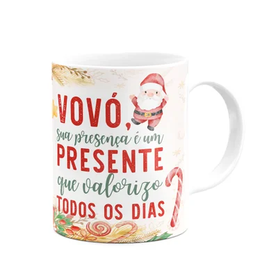 Caneca Natal Família - Feliz Natal Vovó - 325ml