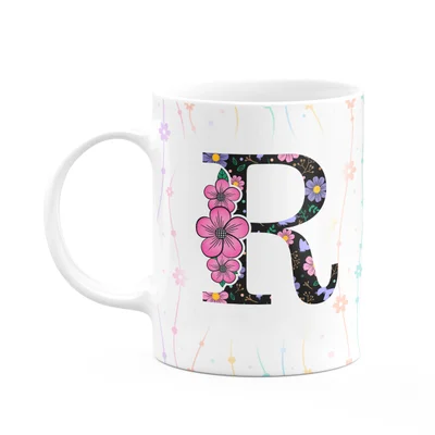 Caneca Today - Com Inicial Do Nome Letra R - 325ml