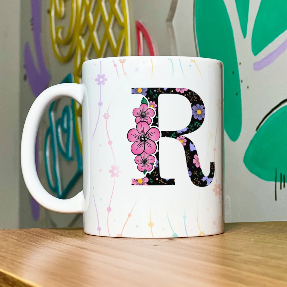 Imagem 2 de 5 do produto Caneca Today - Com Inicial Do Nome Letra R - 325ml
