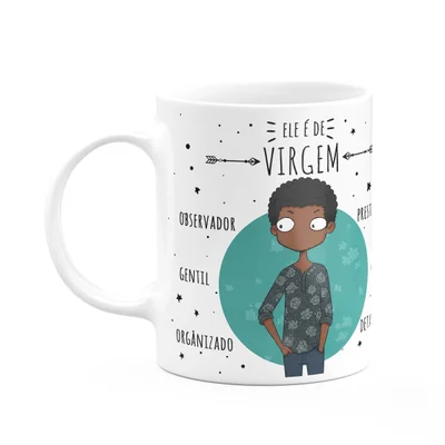 Caneca Signos Cartoon - Ele É De Virgem - M2 - 325ml