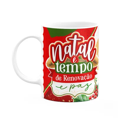 Caneca Natal De Jesus - Tempo De Renovação E Paz - 325ml