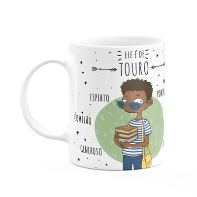 Caneca Signos Cartoon - Ele É De Touro - M2 - 325ml