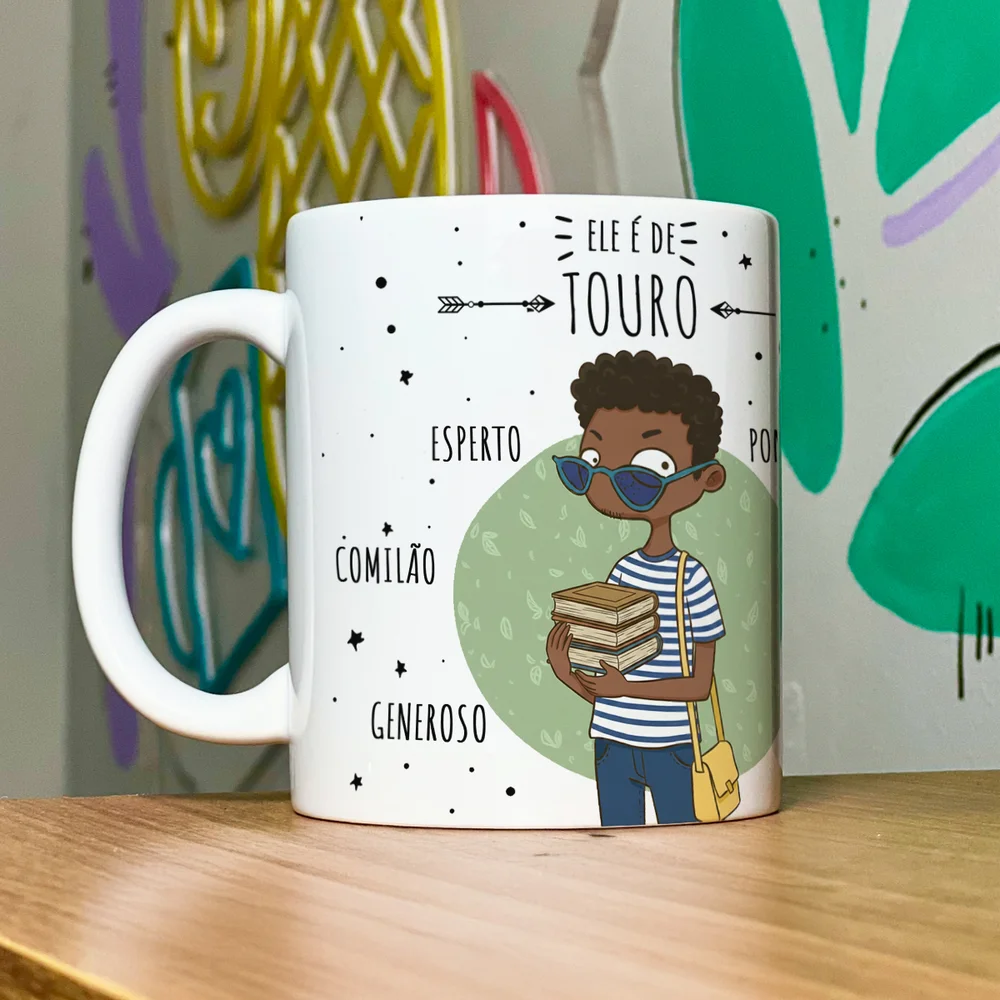 Imagem 2 de 5 do produto Caneca Signos Cartoon - Ele É De Touro - M2 - 325ml