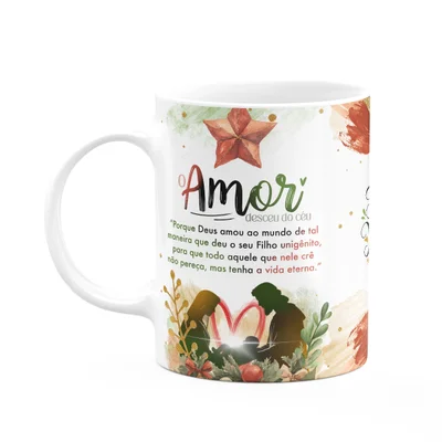 Caneca Natal Abençoado - O Amor Desceu Do Céu