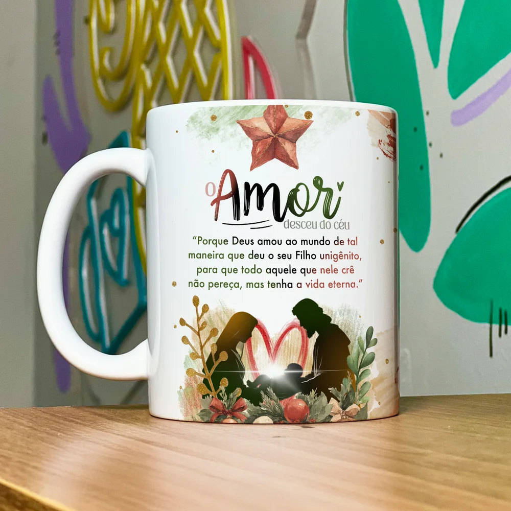 Imagem 2 de 5 do produto Caneca Natal Abençoado - O Amor Desceu Do Céu
