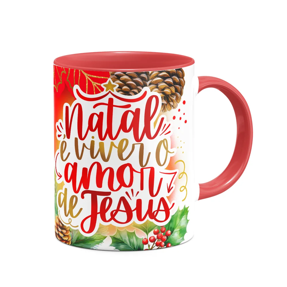 Imagem 4 de 5 do produto Caneca Natal De Jesus - Natal É Viver O Amor De Jesus B-red