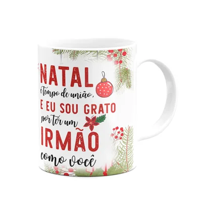 Caneca Natal Família - Feliz Natal Irmão - 325ml
