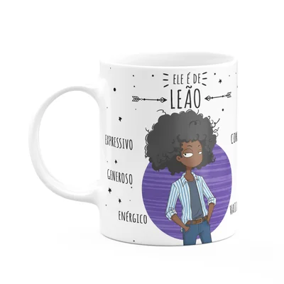 Caneca Signos Cartoon - Ele É De Leão - M2 - 325ml