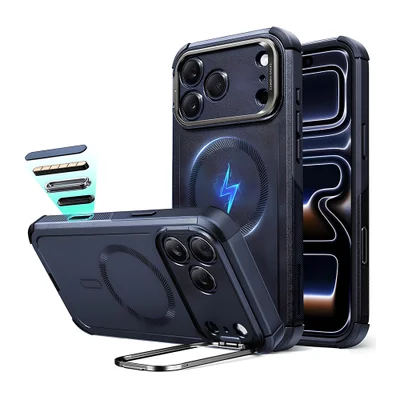 Capa Esr Para Iphone 17 Pro Max Magsafe Suporte Câmera Azul