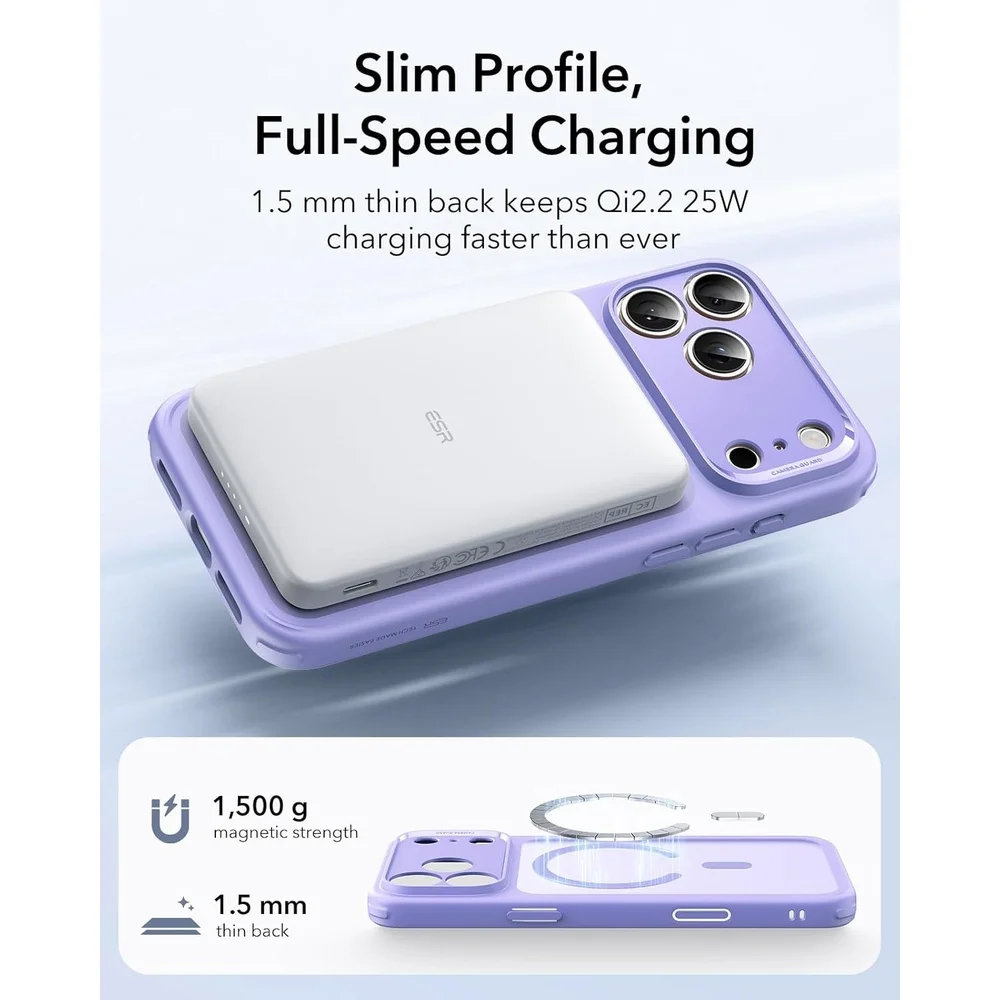 Imagem 3 de 5 do produto Capa Esr Para Iphone 17 Pro Magsafe Proteção Militar Roxo