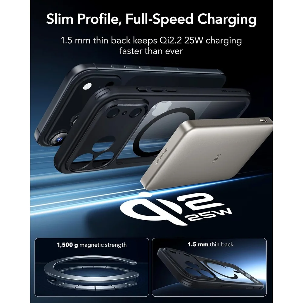 Imagem 3 de 5 do produto Capa Esr Para Iphone 17 Pro Max Magsafe Preto Transparente
