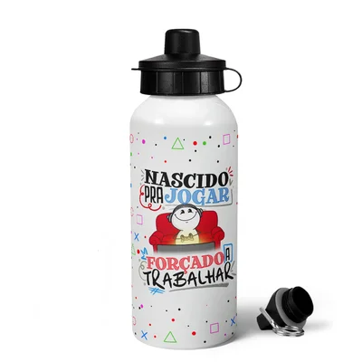Garrafa Squeeze Mq Gamer Funny - Nascido Pra Jogar V Game
