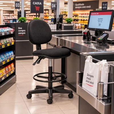 Cadeira Caixa Alta Oficial Operativa Ergonômica Nr17 - 1 — foto 2