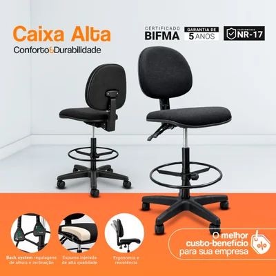 Cadeira Caixa Alta Oficial Operativa Ergonômica Nr17 - 1 — foto 4