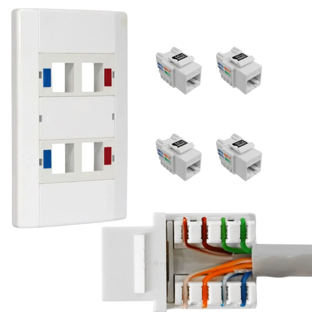 Imagem 3 de 5 do produto Conector Keystone Fêmea Modular Jack Rj45 Cat6 8 Pino