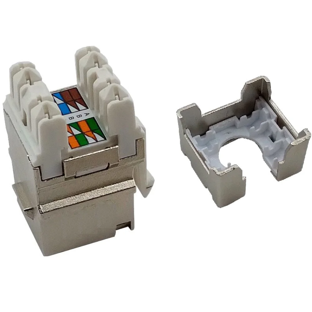 Imagem 2 de 5 do produto Conector Keystone Fêm. Mod. Jack Rj45 Cat6a Blindado Gigabit
