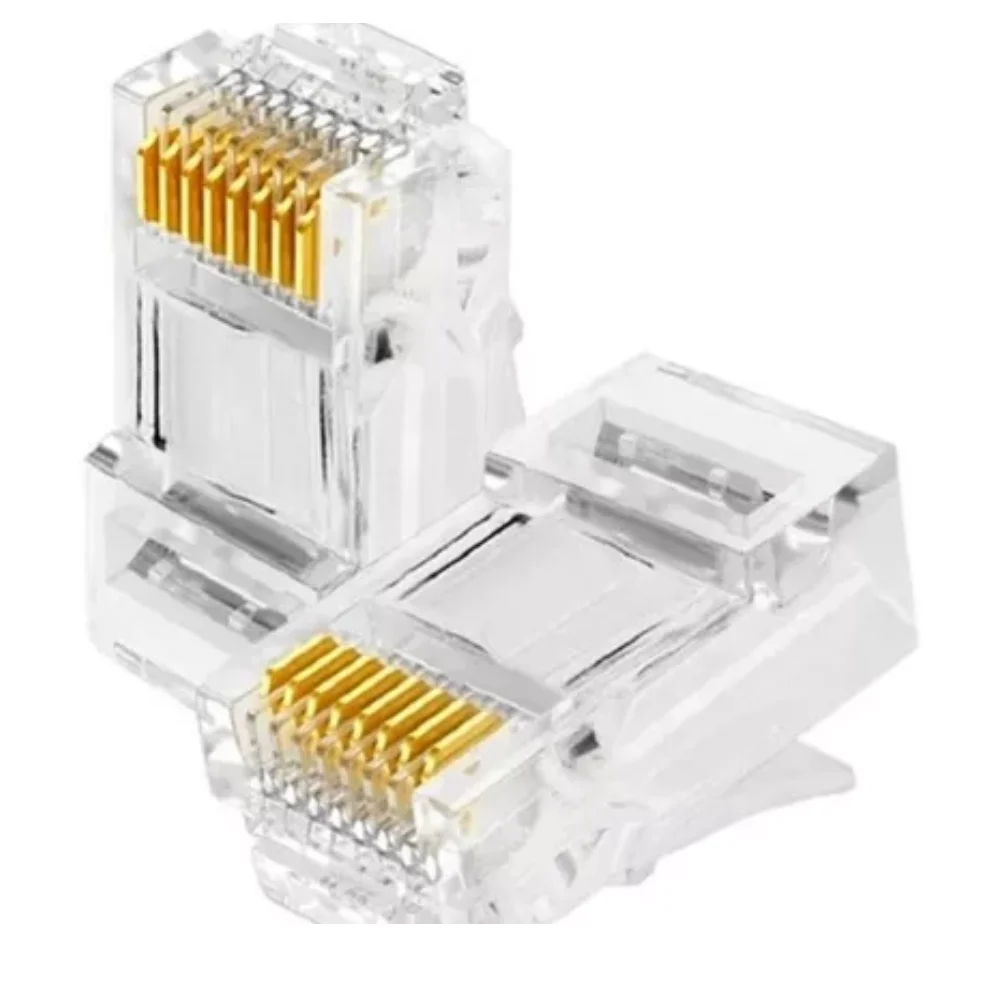 Imagem 1 de 5 do produto Conector Rj45 Cat6 Tipo  Ez Passagem  Pacote C/100 Un