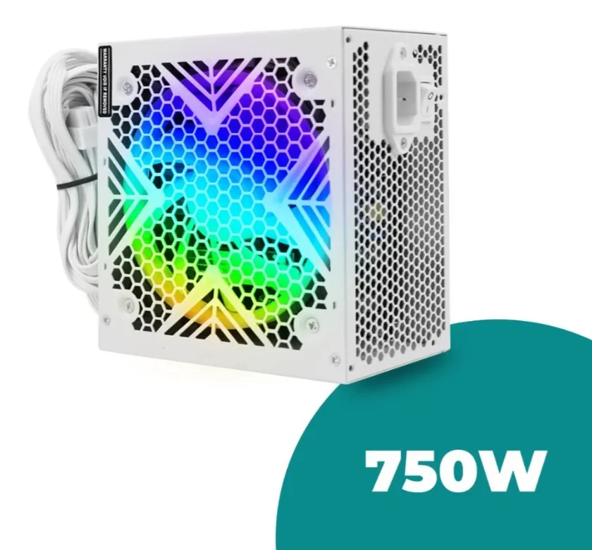 Imagem 2 de 2 do produto Fonte ATX 750W Bivolt para PC | 80 Plus | Conector Padrão | Custo-Benefício