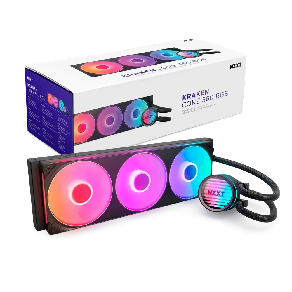 Water Cooler Nzxt Kraken Core 360 RGB Preto Rl-kr36c-b1 Water Cooler Nzxt Kraken Core 360 RGB Preto Rl-kr36c-b1