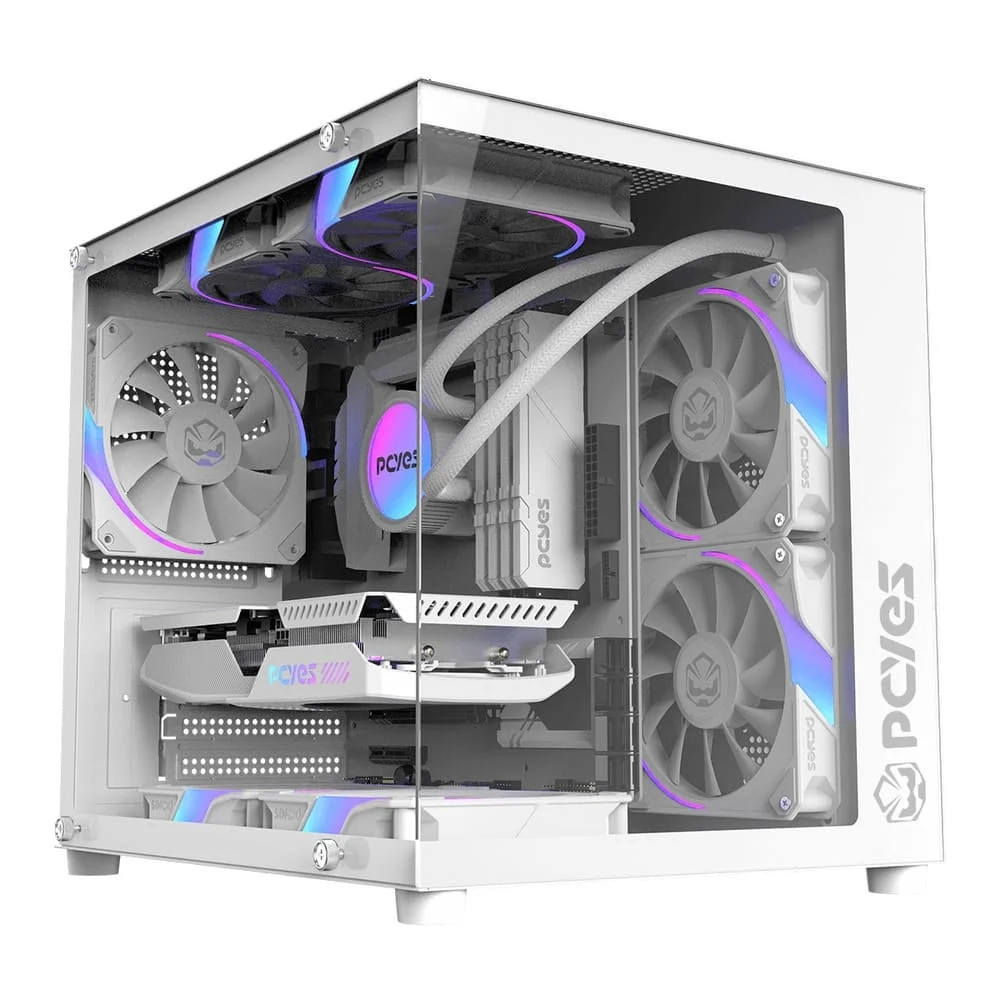 Gabinete Gamer PCyes Forcefield Mini White Ghost - Gffmnwg