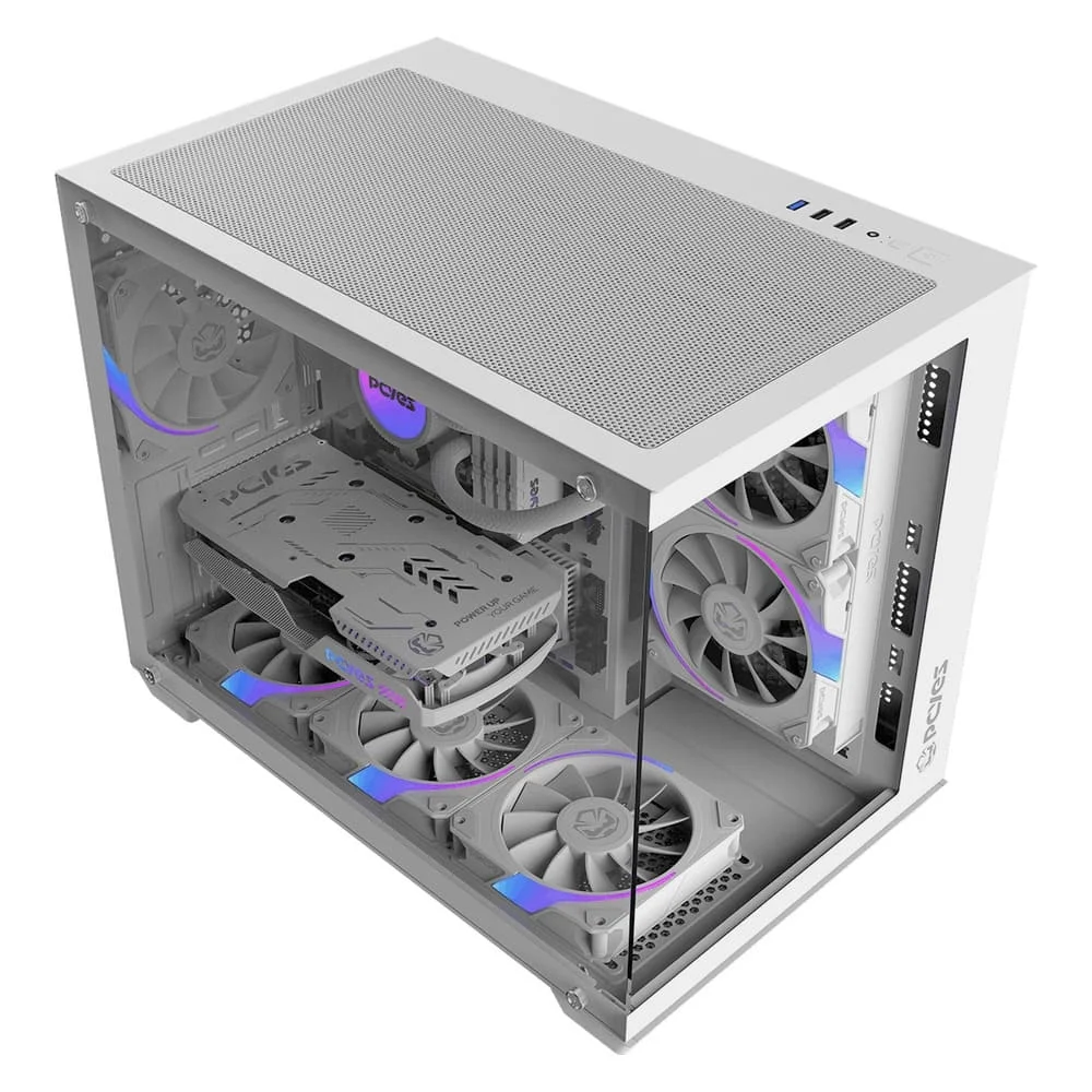 Imagem 3 de 5 do produto Gabinete Gamer PCyes Forcefield V2 White Ghost - Gffv2wg