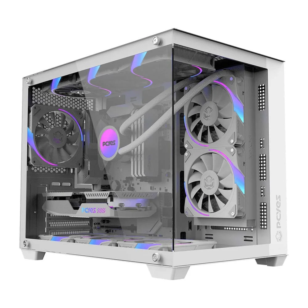 Gabinete Gamer PCyes Forcefield V2 White Gost - Gffv2wg