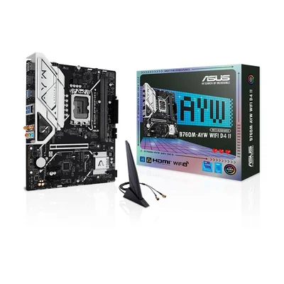 Placa-mãe Asus B760m-ayw Wifi D4 Ii, Intel LGA  1700, Matx, Ddr4, Wi-fi 6, Preto - 90mb1mg0-m0eay0