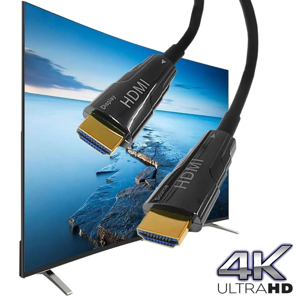 Imagem 3 de 5 do produto Cabo HDMI 2.0 Fibra Óptica Tv 4k 18GBps De 70 Metros