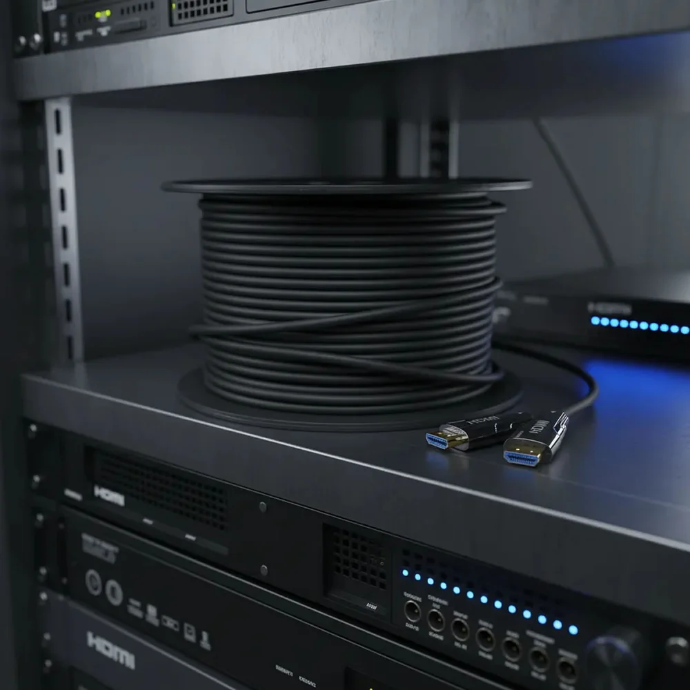 Imagem 5 de 5 do produto Cabo HDMI 2.0 Fibra Óptica Tv 4k 18GBps De 70 Metros