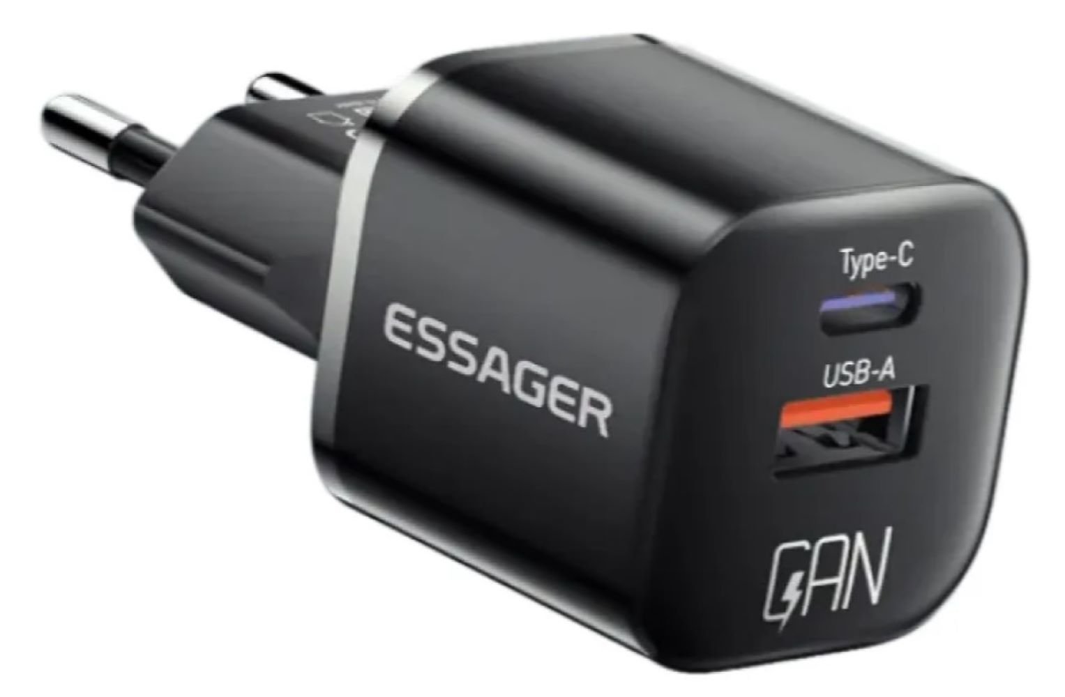 Carregador Turbo 20W GaN USB-C + USB-A com Cabo – Carregamento Rápido motorola Samsung Xiaomi